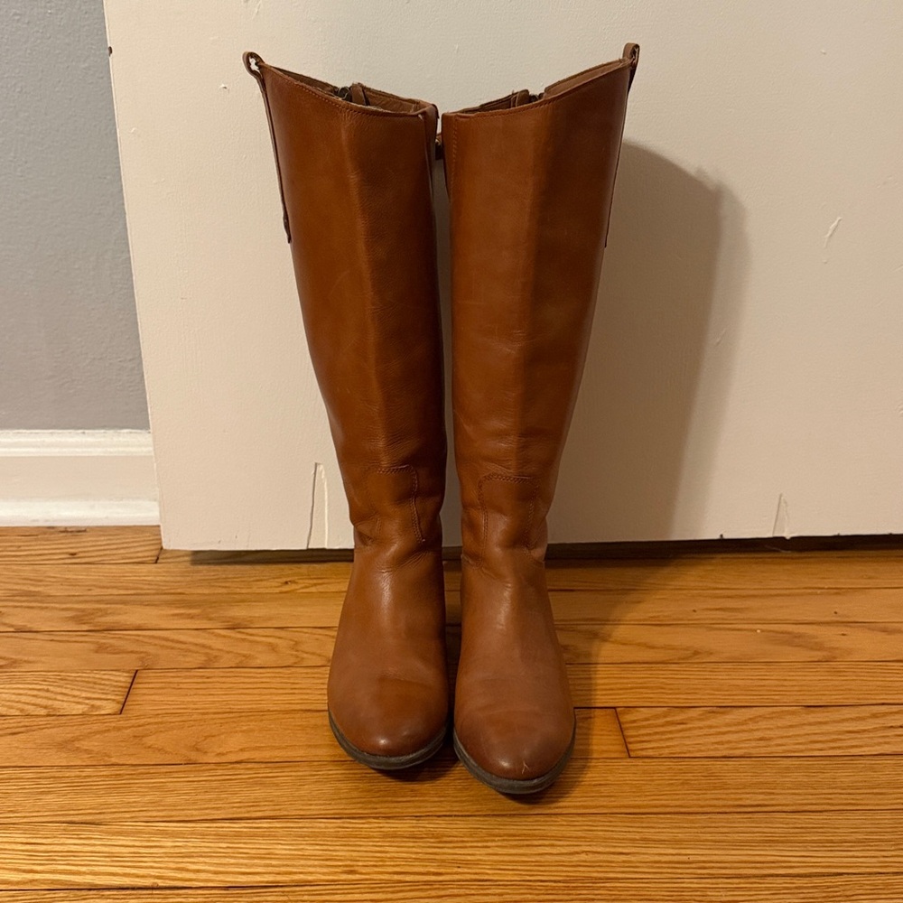 Sam Edelman Brown Leather Boots Knee High Riding Boots Size 8 - Picture 3 of 4
